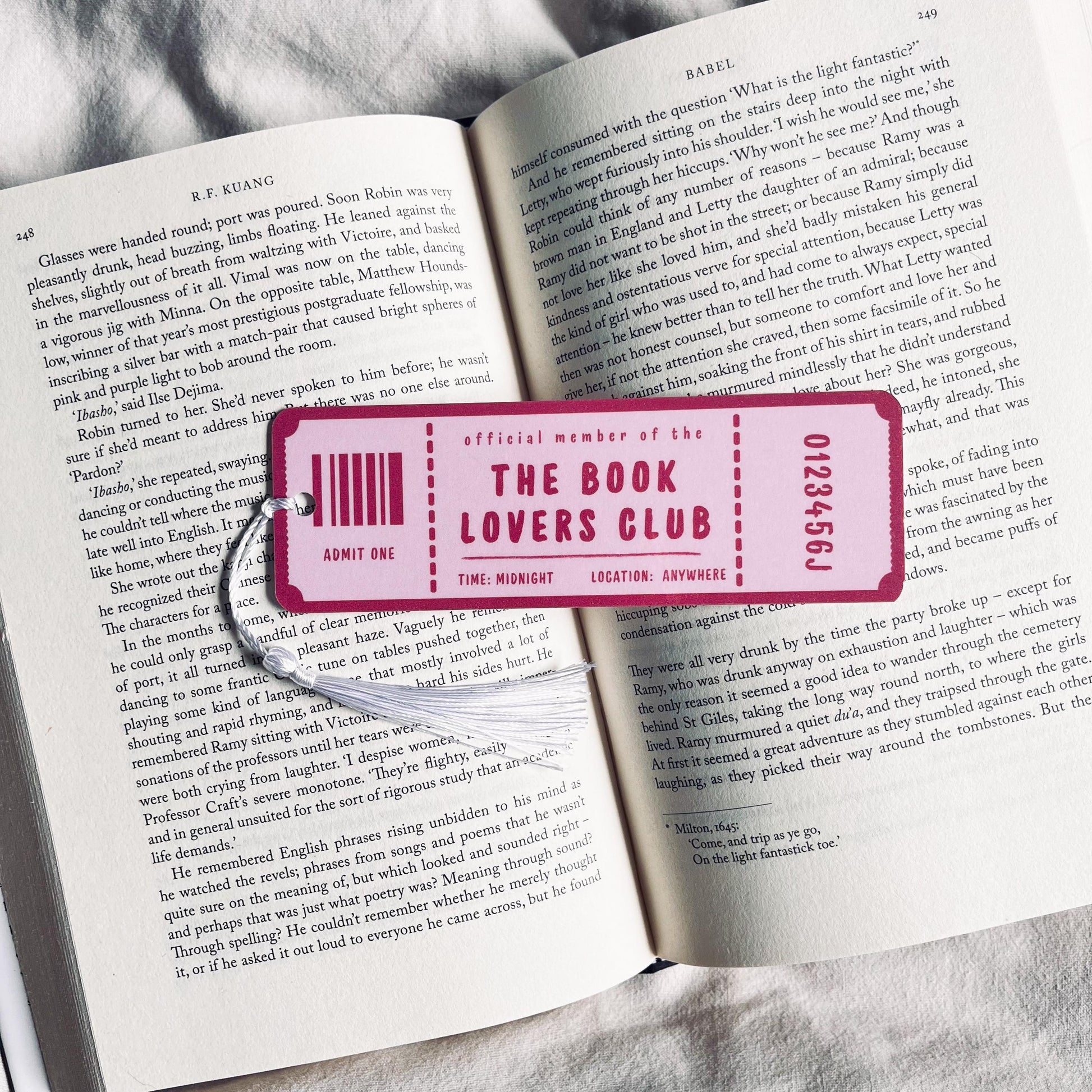Book Lovers Ticket Bookmark: Unique Reader Gift (Custom Tassel) bookmark by Magic & Meaning