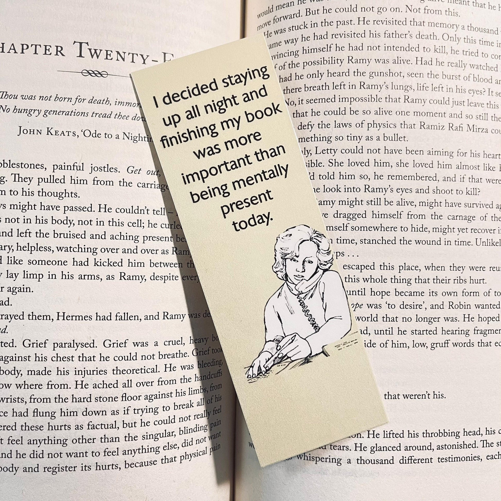 Sarcastic Book Lover Gift Bookmark, Funny Literary Quote (Durable Cardstock) bookmark by Magic & Meaning