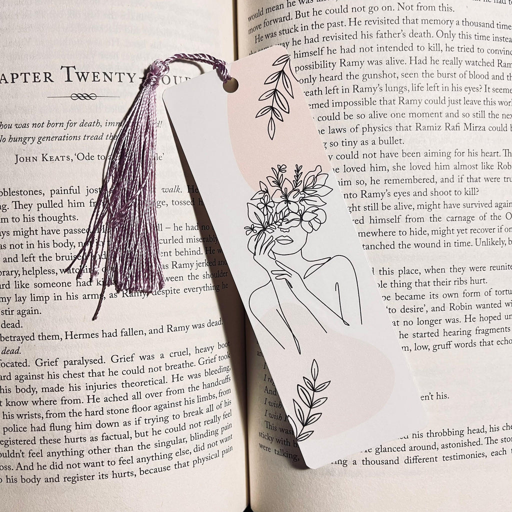 Floral One Line Art Bookmark: Handmade bookmark by Magic & Meaning
