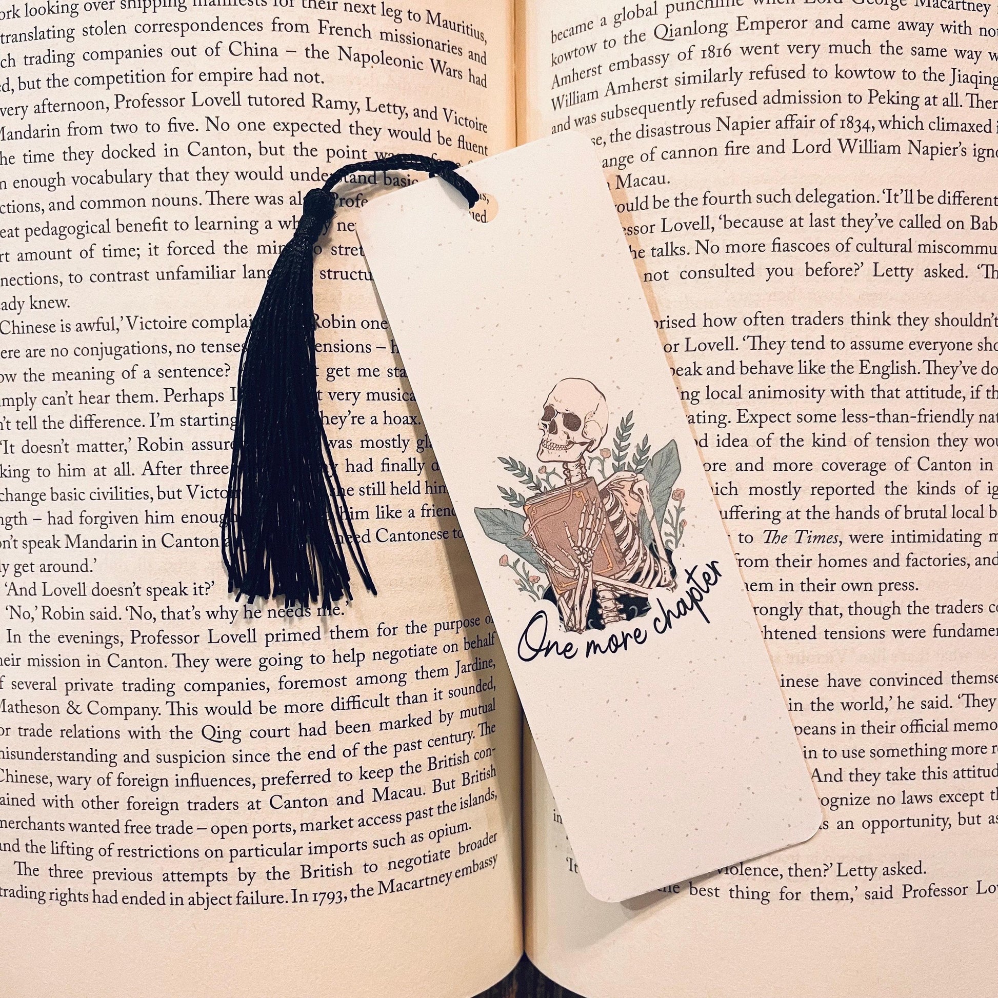 Book Lover Gift: Skeleton Bookmark with Sarcastic Quote (Funny Reading) bookmark by Magic & Meaning