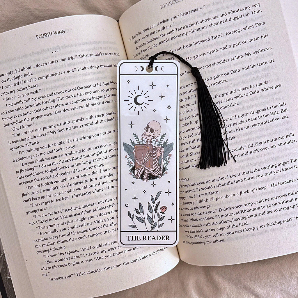 Skeleton Tarot Bookmark: Gothic Bookish Gift (Funny, Sarcastic) bookmark by Magic & Meaning