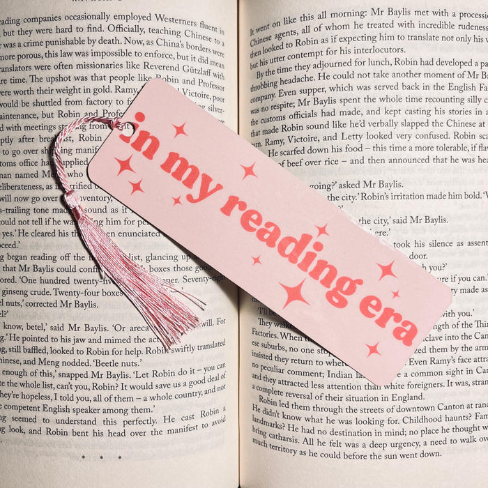 Bookmark for Book Lovers: Pink Cute Design - Reading Era Theme bookmark by Magic & Meaning