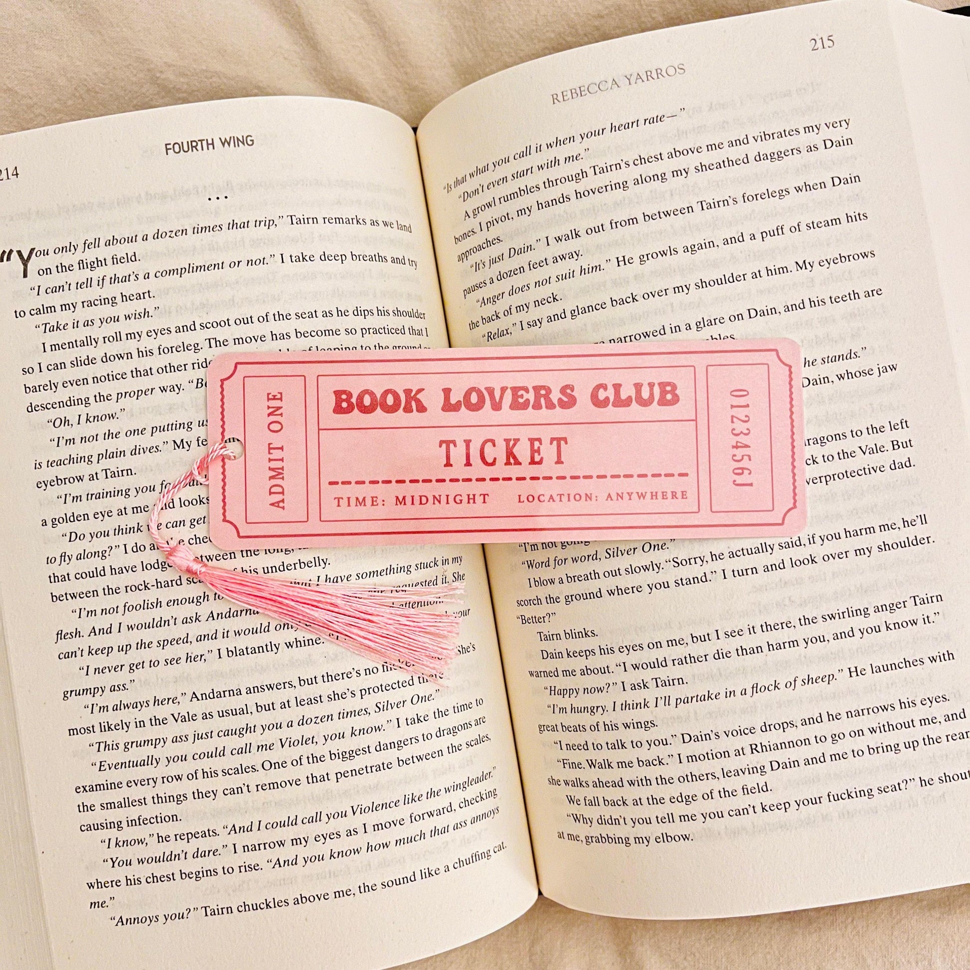 Book Lovers Club Bookmark: Book Lover Gift - Ticket Design - Laminated Durable Cardstock bookmark by Magic & Meaning