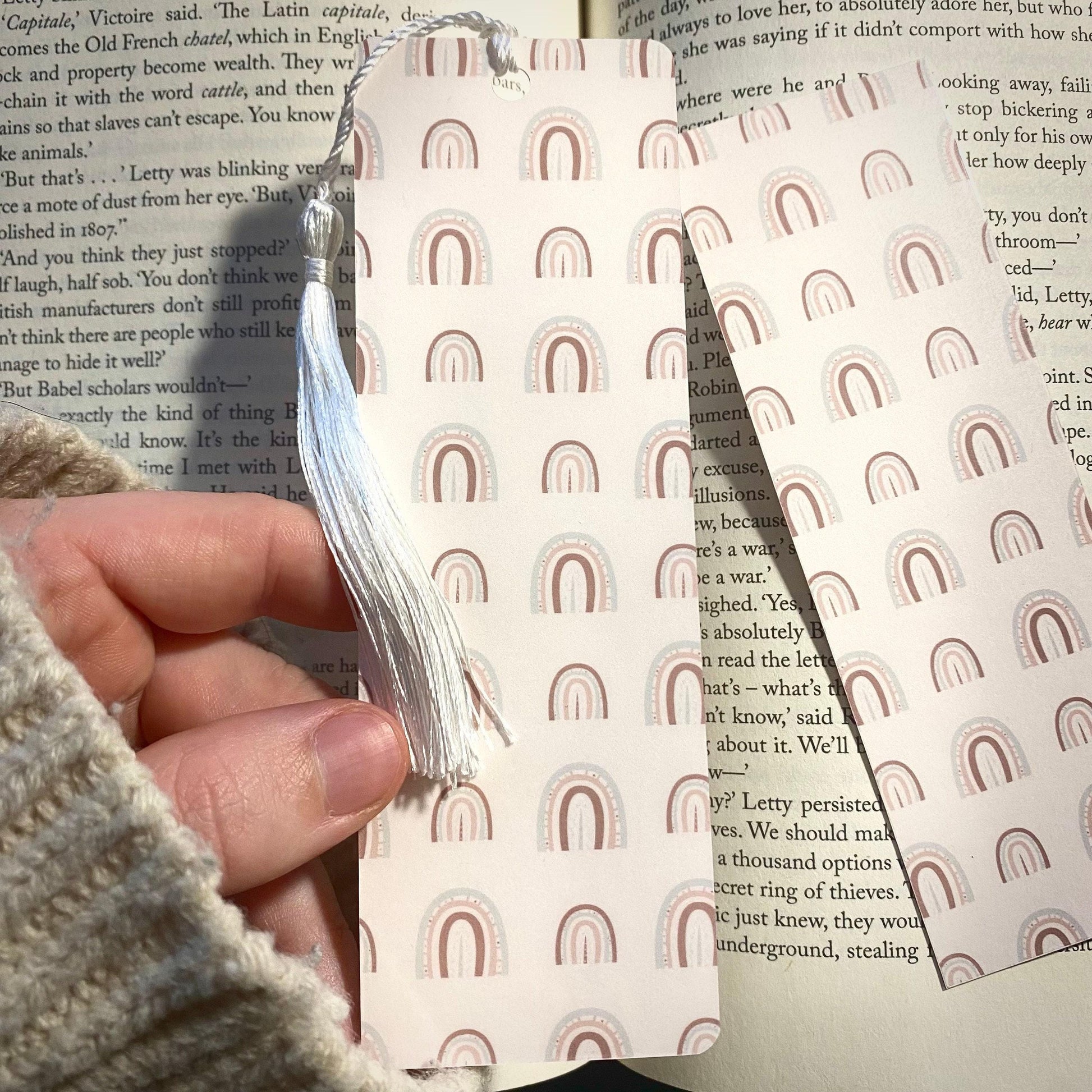 Boho Rainbow Bookmark, Laminated Cardstock (Handmade Book Lover Gift) bookmark by Magic & Meaning