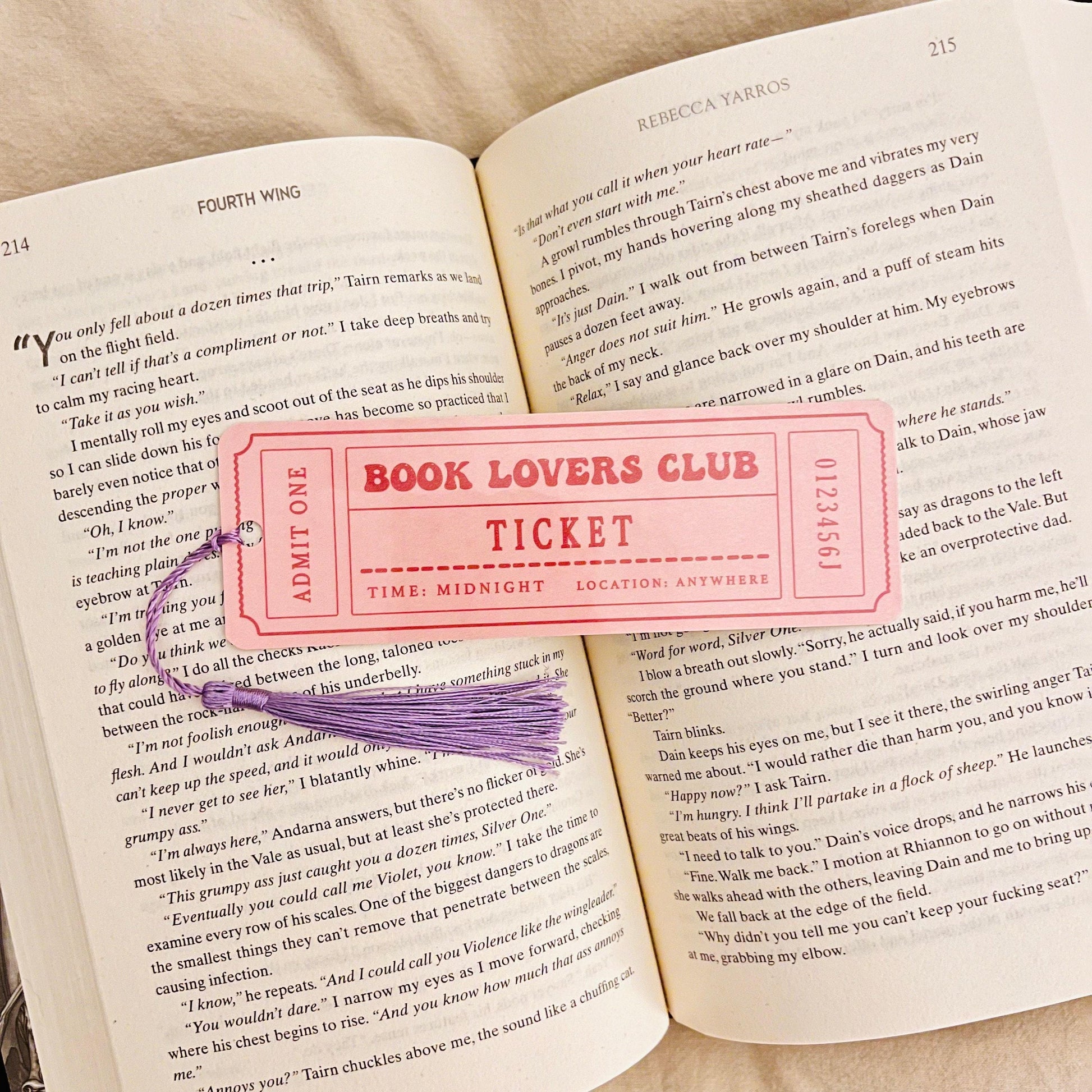 Book Lovers Club Bookmark: Book Lover Gift - Ticket Design - Laminated Durable Cardstock bookmark by Magic & Meaning