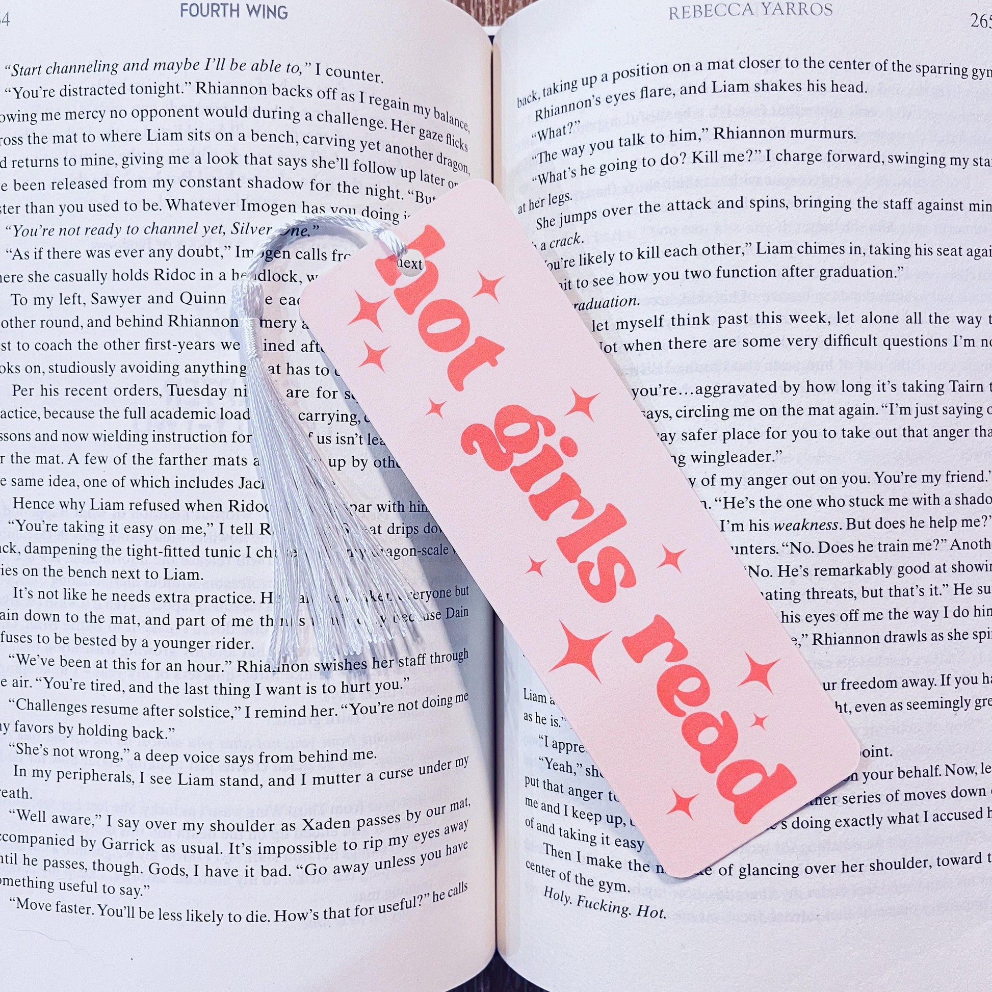 Book Lover Bookmark Hot Girls Read, Funny Quote (Laminated, Tassel) bookmark by Magic & Meaning