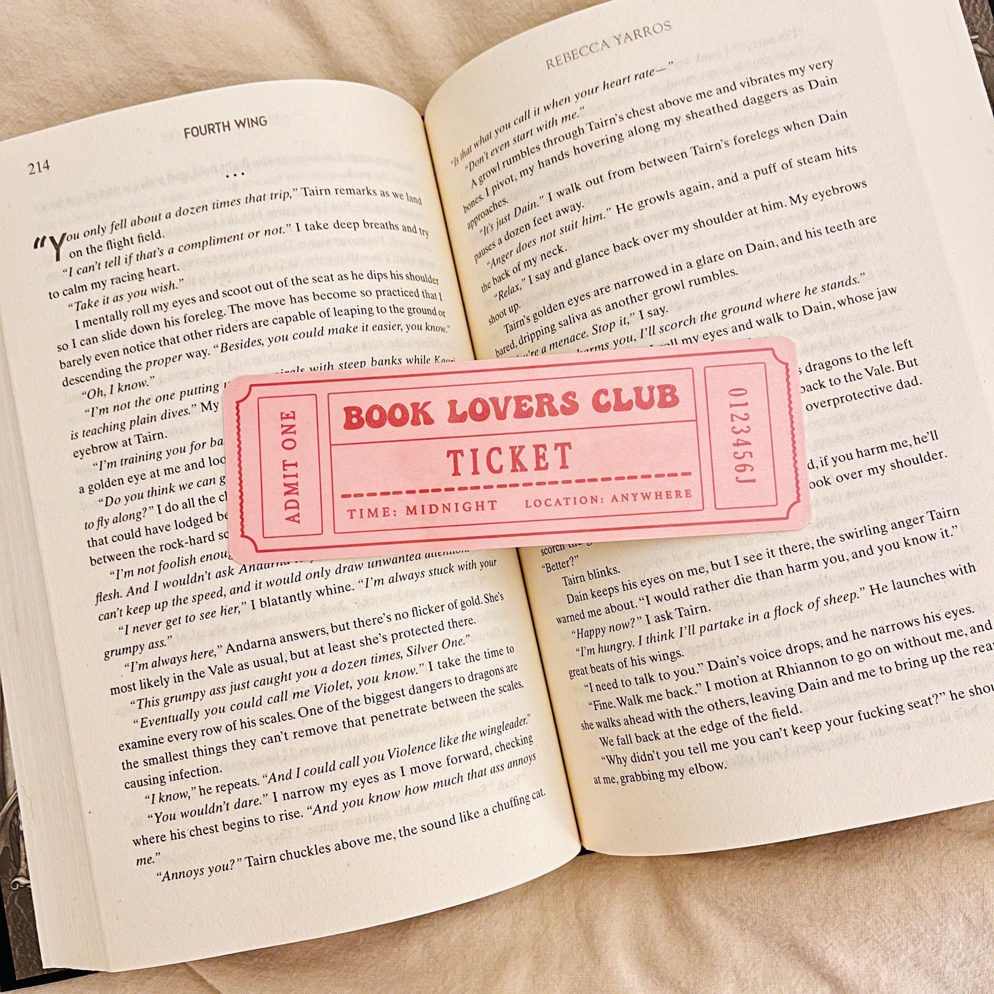 Book Lovers Club Bookmark: Book Lover Gift - Ticket Design - Laminated Durable Cardstock bookmark by Magic & Meaning