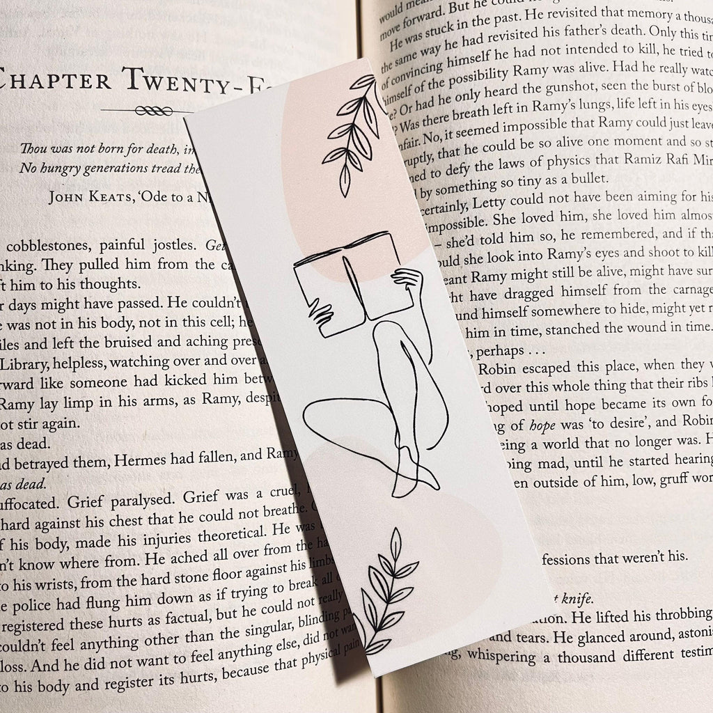 One Line Art Bookmark - Funny Bookworm Gift with Sarcastic Quote bookmark by Magic & Meaning