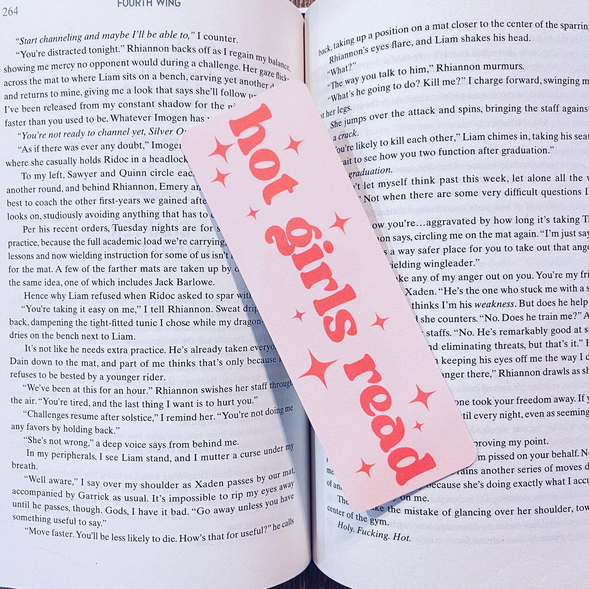 Book Lover Bookmark Hot Girls Read, Funny Quote (Laminated, Tassel) bookmark by Magic & Meaning