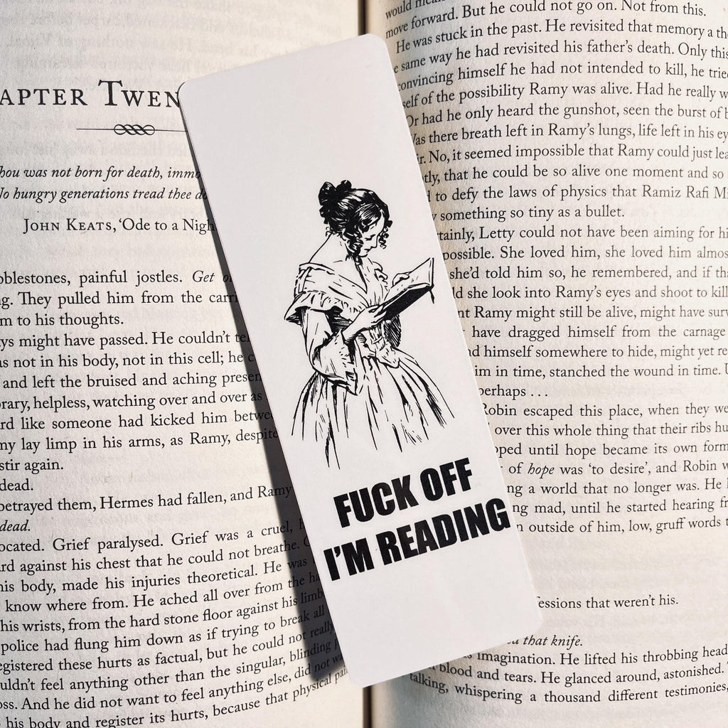 Funny Sarcastic Bookmark: 'F*ck Off I'm Reading' bookmark by Magic & Meaning
