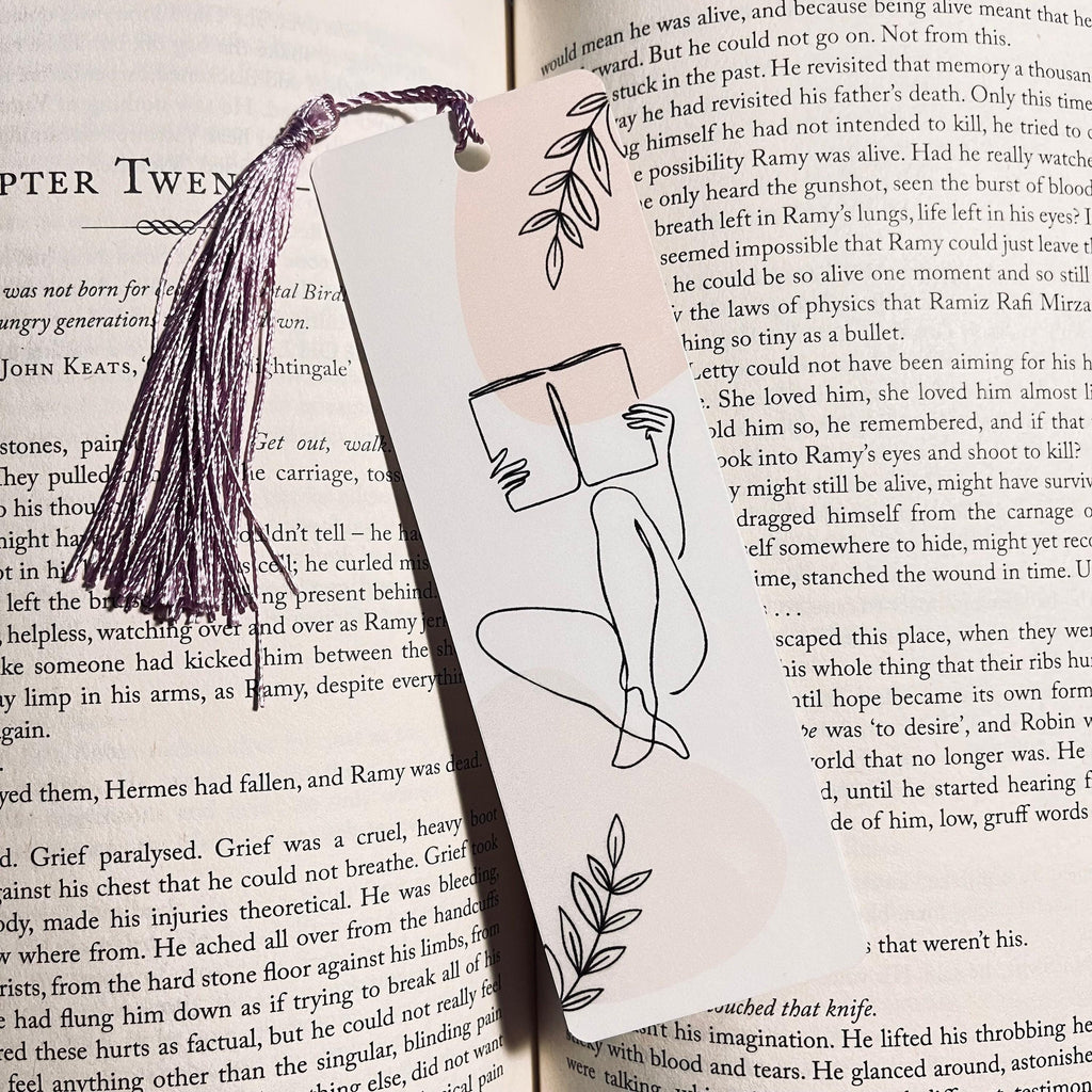 One Line Art Bookmark - Funny Bookworm Gift with Sarcastic Quote bookmark by Magic & Meaning
