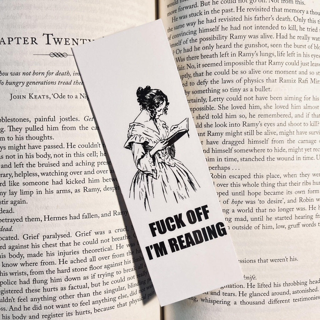 Funny Sarcastic Bookmark: 'F*ck Off I'm Reading' bookmark by Magic & Meaning