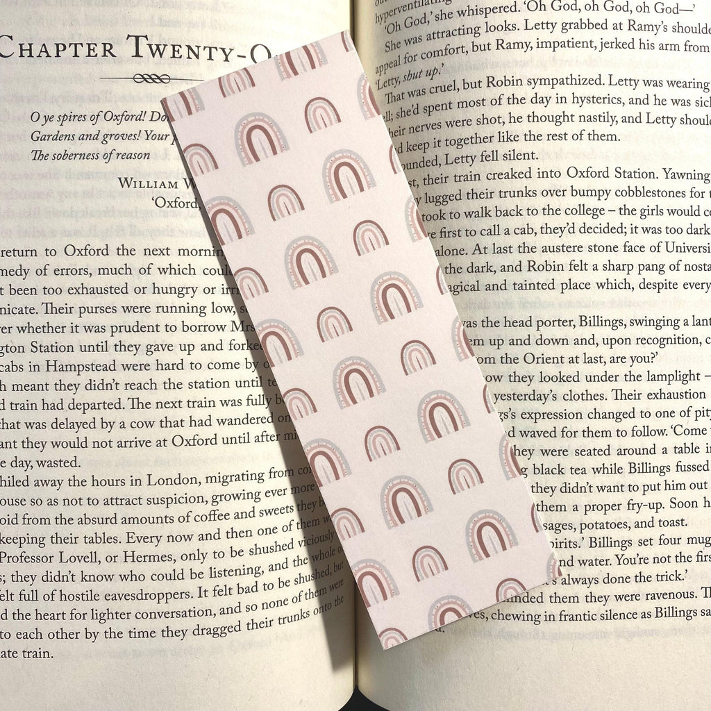 Boho Rainbow Bookmark, Laminated Cardstock (Handmade Book Lover Gift) bookmark by Magic & Meaning