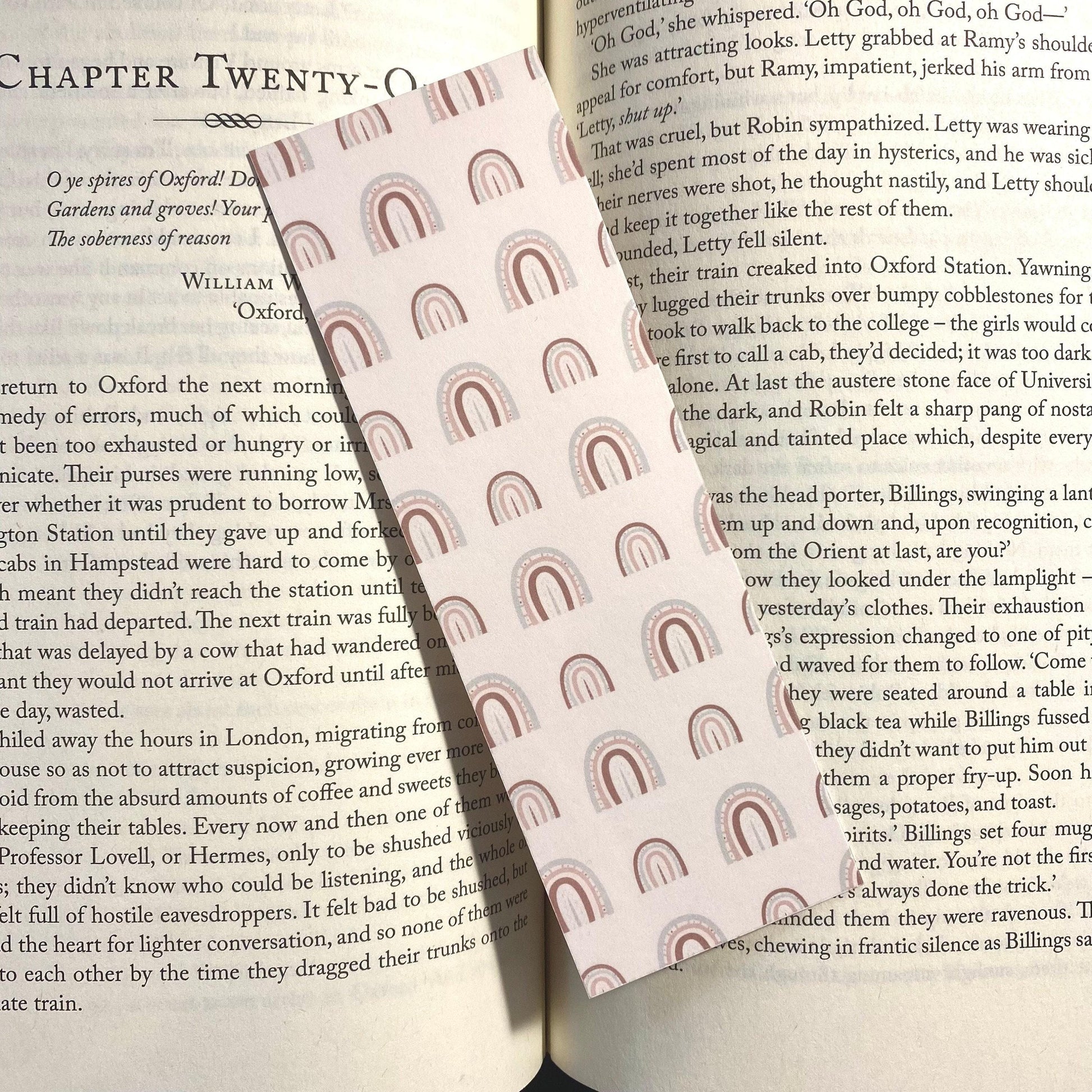 Boho Rainbow Bookmark, Laminated Cardstock (Handmade Book Lover Gift) bookmark by Magic & Meaning