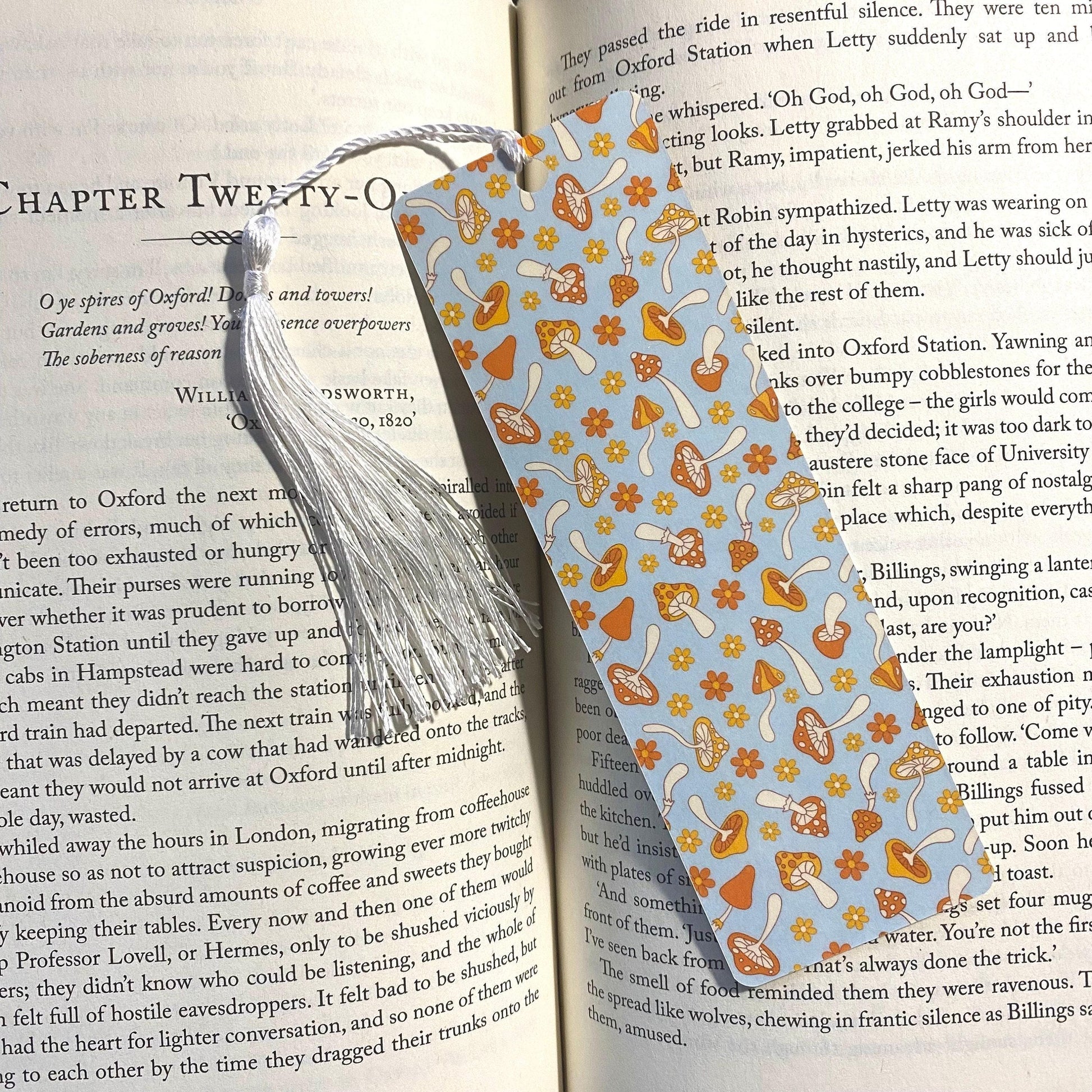 Mushroom Laminated Bookmark - Cute Boho Style bookmark by Magic & Meaning