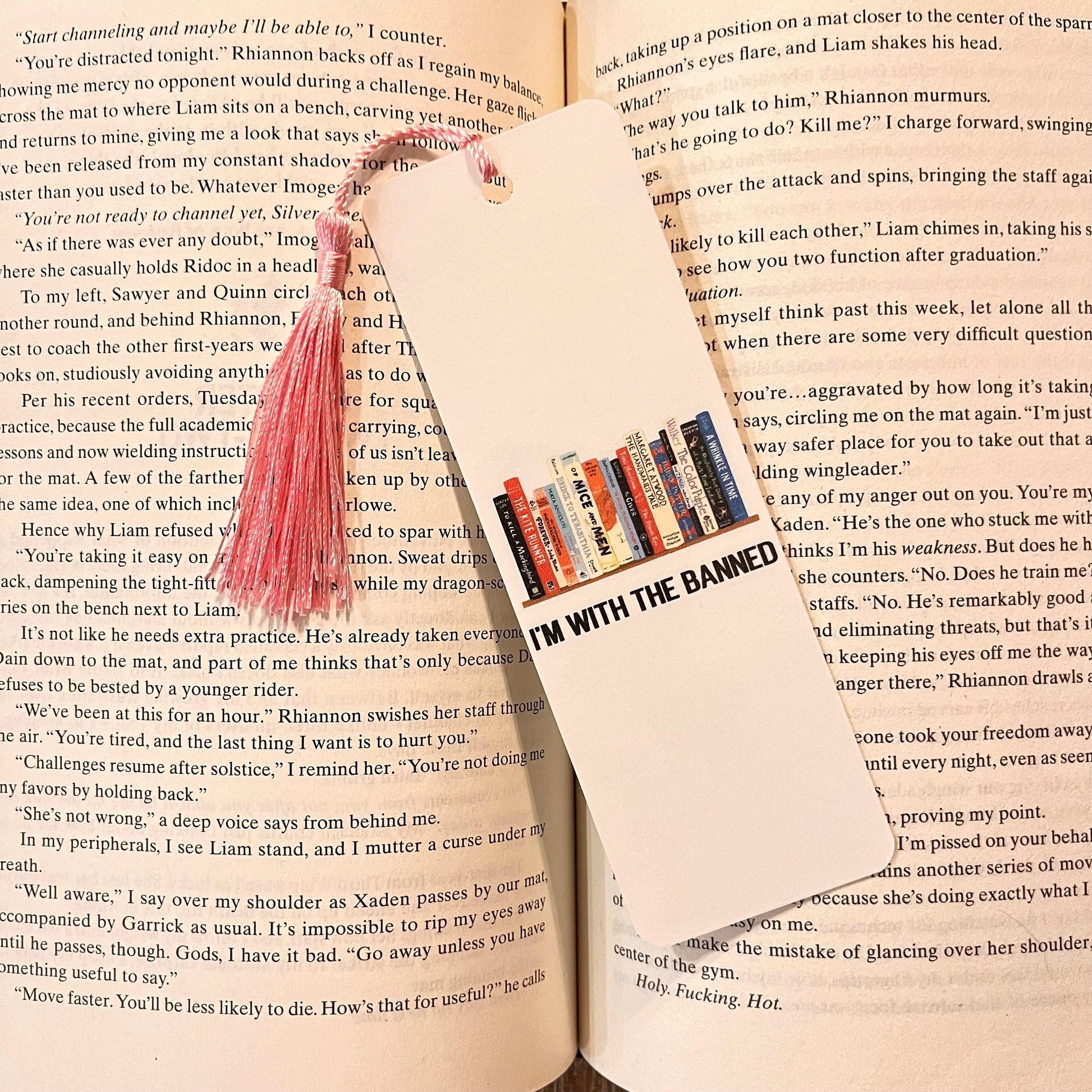Sarcastic Book Lover Bookmark - I'm With The Banned Design bookmark by Magic & Meaning