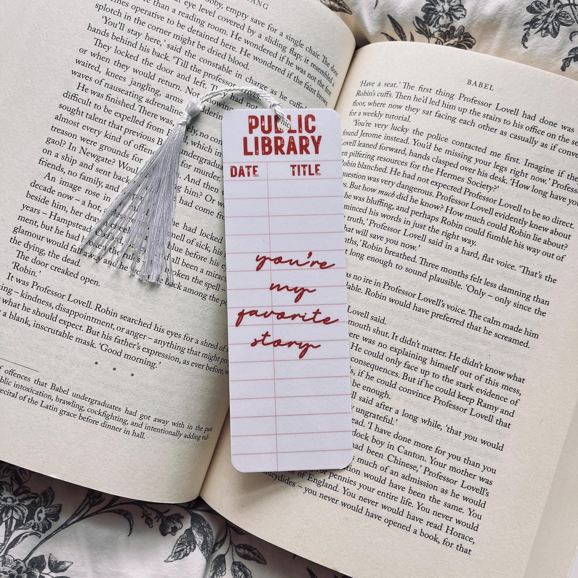 Library Card Bookmark: Vintage Style - Funny Bookworm Gift bookmark by Magic & Meaning