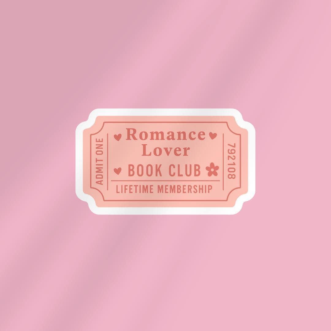 Romance Book Club Kindle Sticker: Book Lover E-reader Vinyl Decal sticker by Magic & Meaning