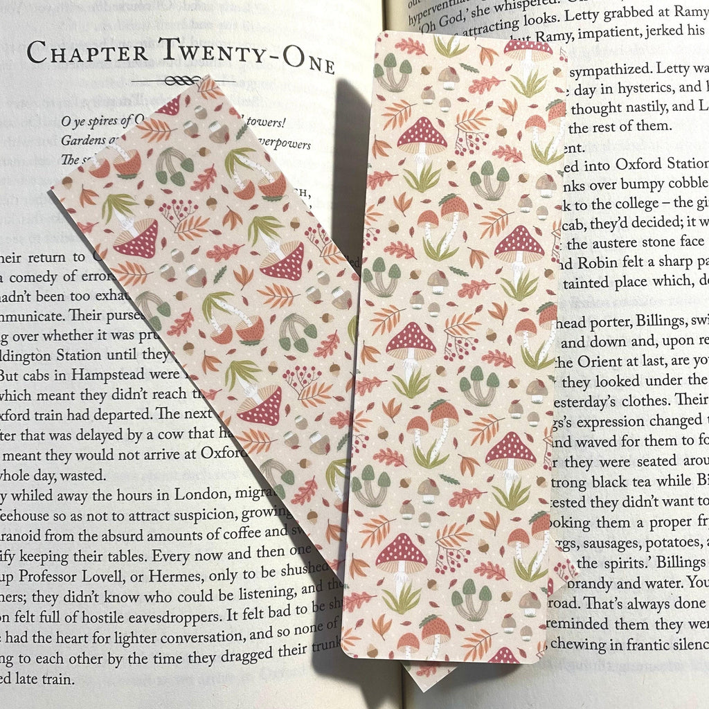 Mushroom Forest Bookmark: Laminated Book Lover Gift with Tassel bookmark by Magic & Meaning