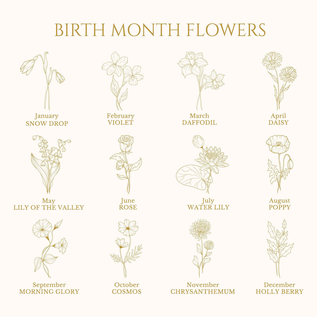 Floral Bookmark: Birth Month Flower Design (Personalized Book Lover Gift) bookmark by Magic & Meaning