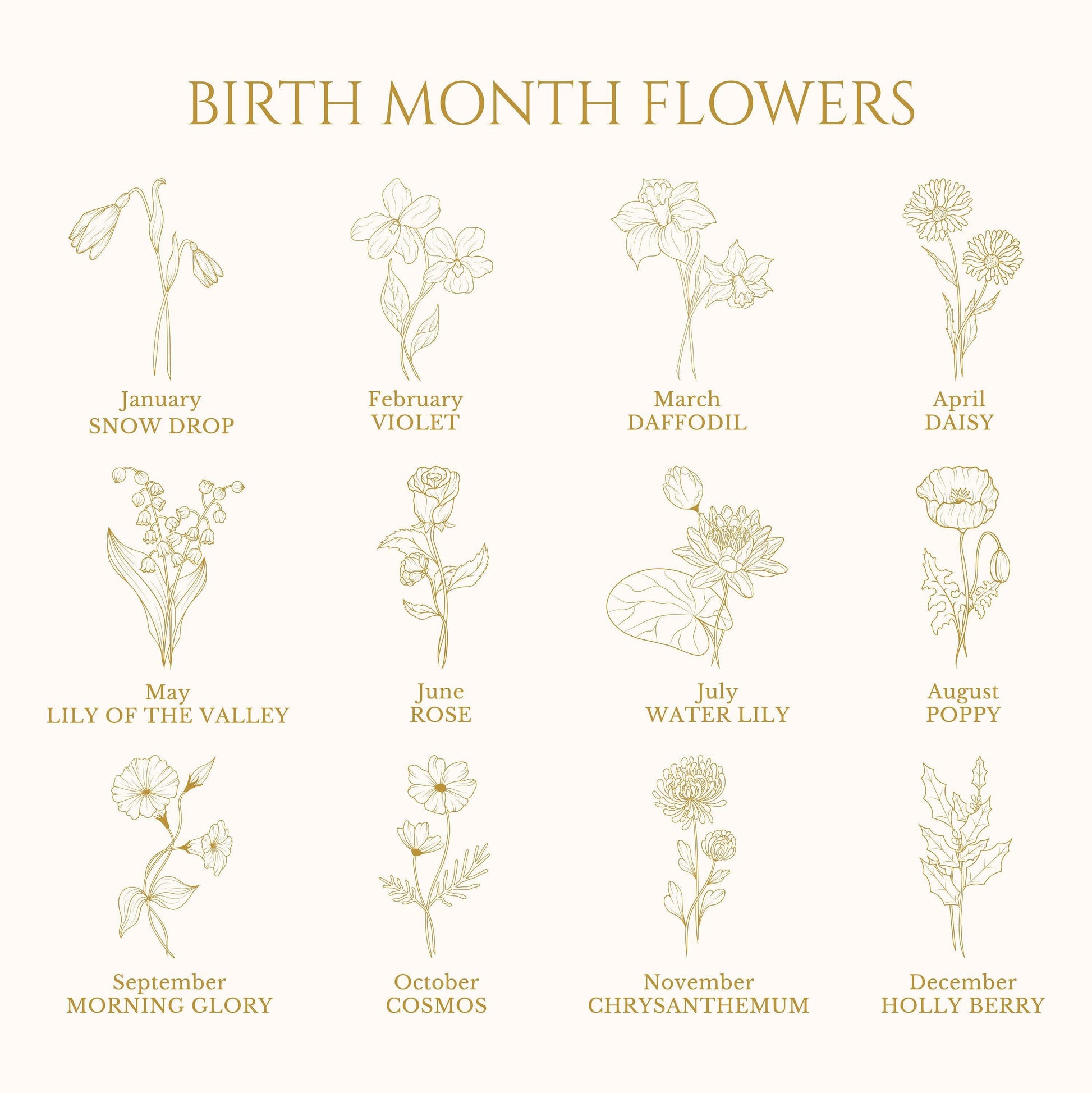 Floral Bookmark: Birth Month Flower Design (Personalized Book Lover Gift) bookmark by Magic & Meaning