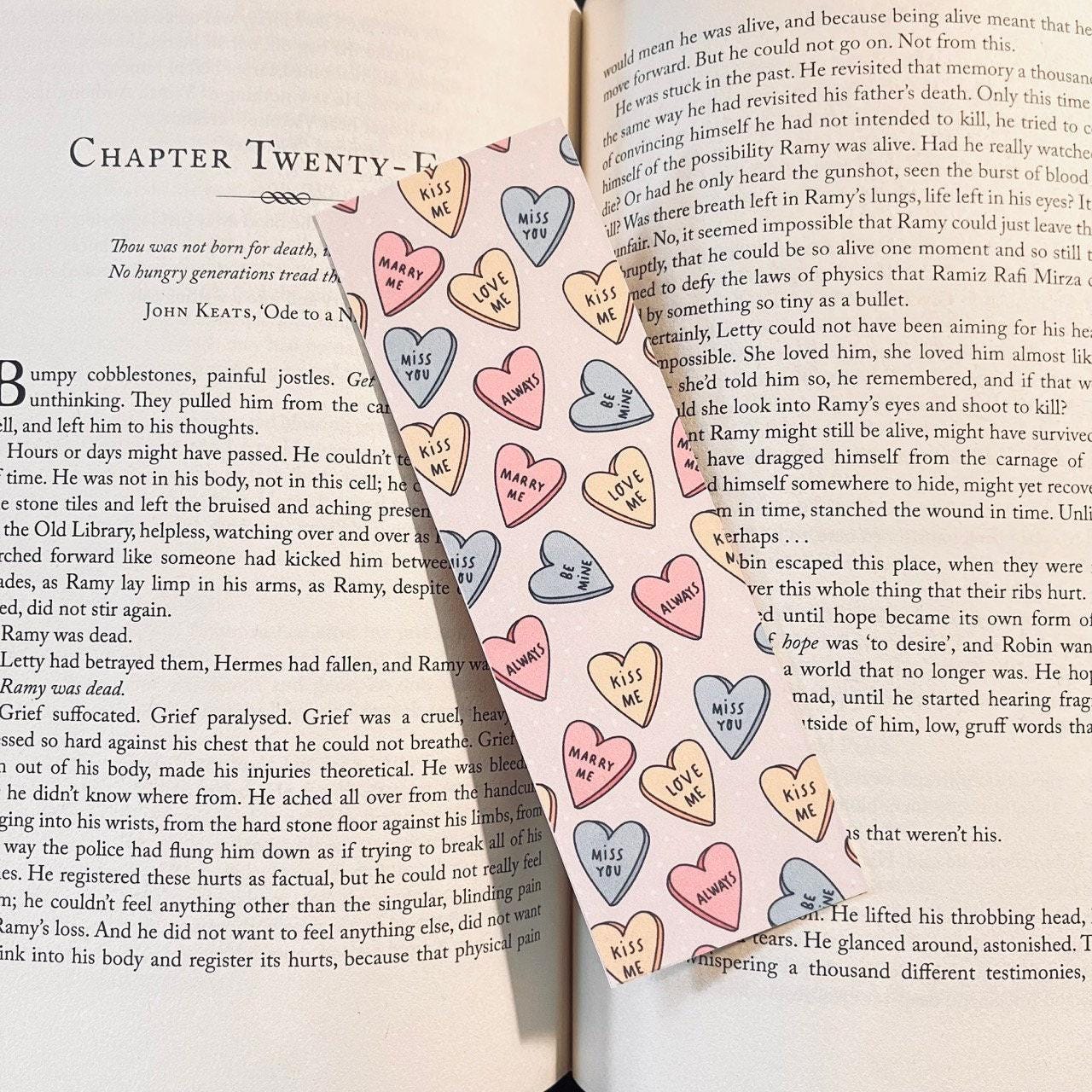 Funny Sarcastic Bookmark, Conversation Hearts, Cute Valentine’s bookmark by Magic & Meaning