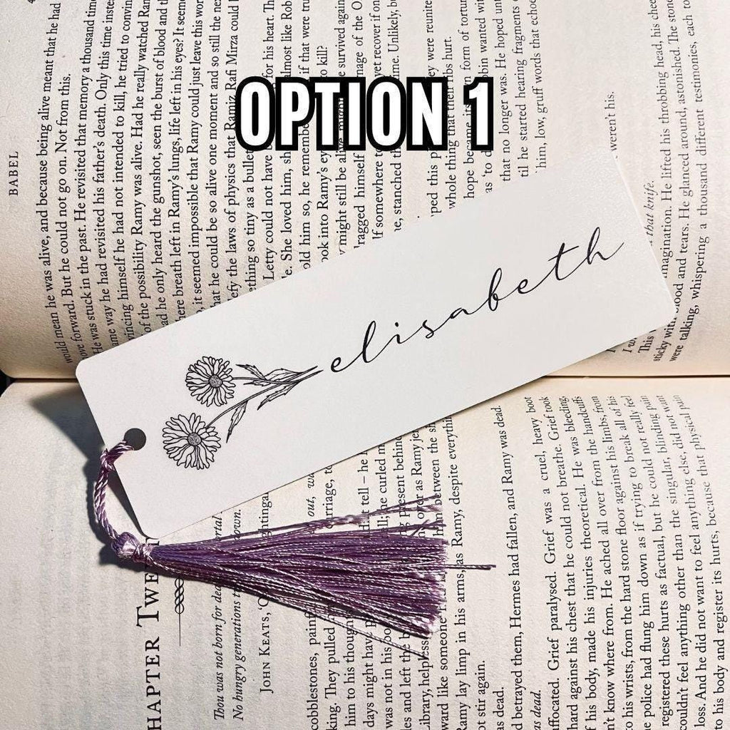 Personalized Bookmark: Birth Flower Design for Book Lovers (Handmade) bookmark by Magic & Meaning