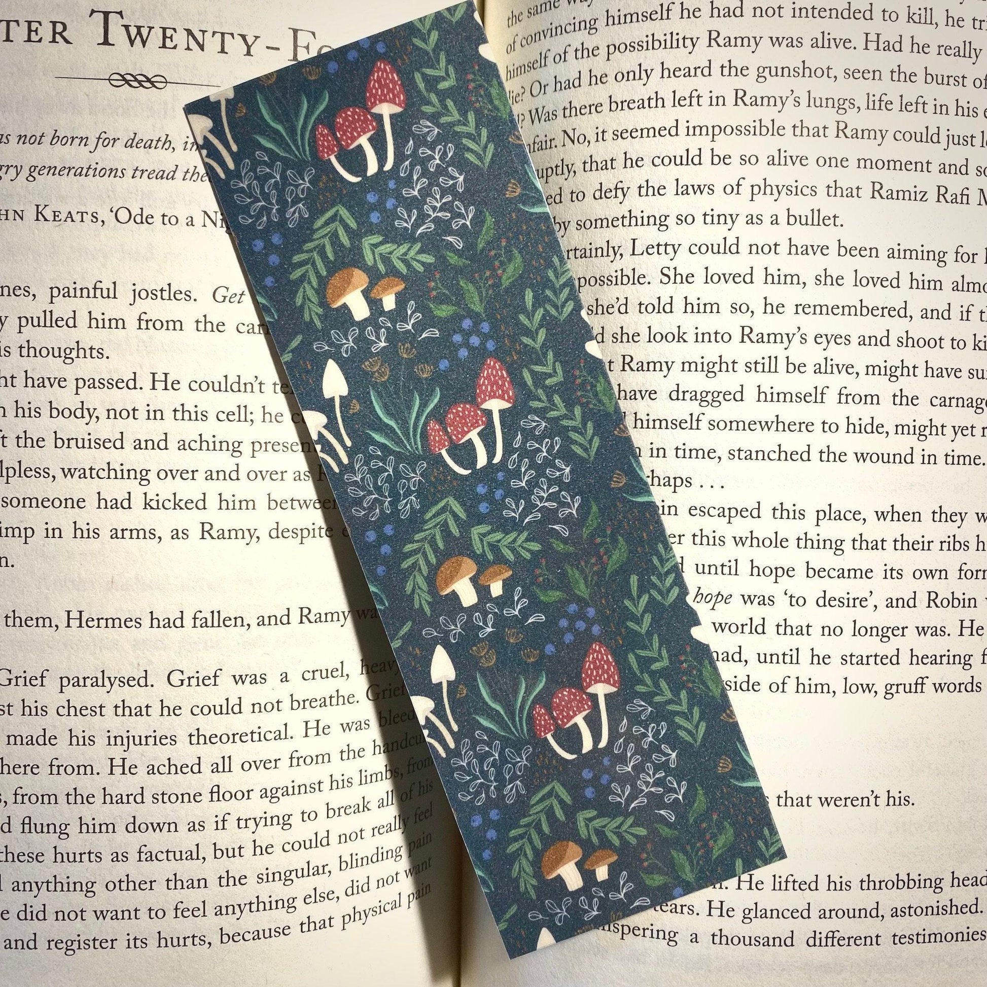 Mushroom Forest Bookmark: Laminated, Durable bookmark by Magic & Meaning