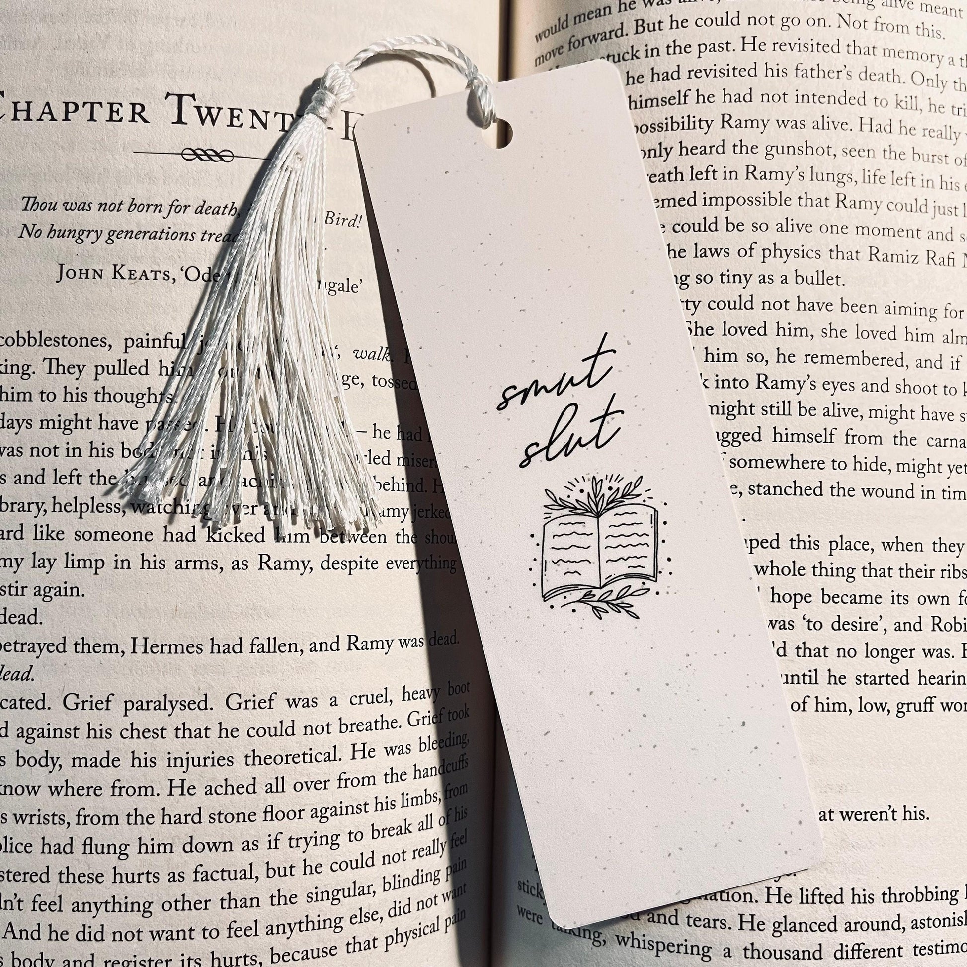 Smut Slut Bookmark: Funny Double-Sided Laminated bookmark by Magic & Meaning