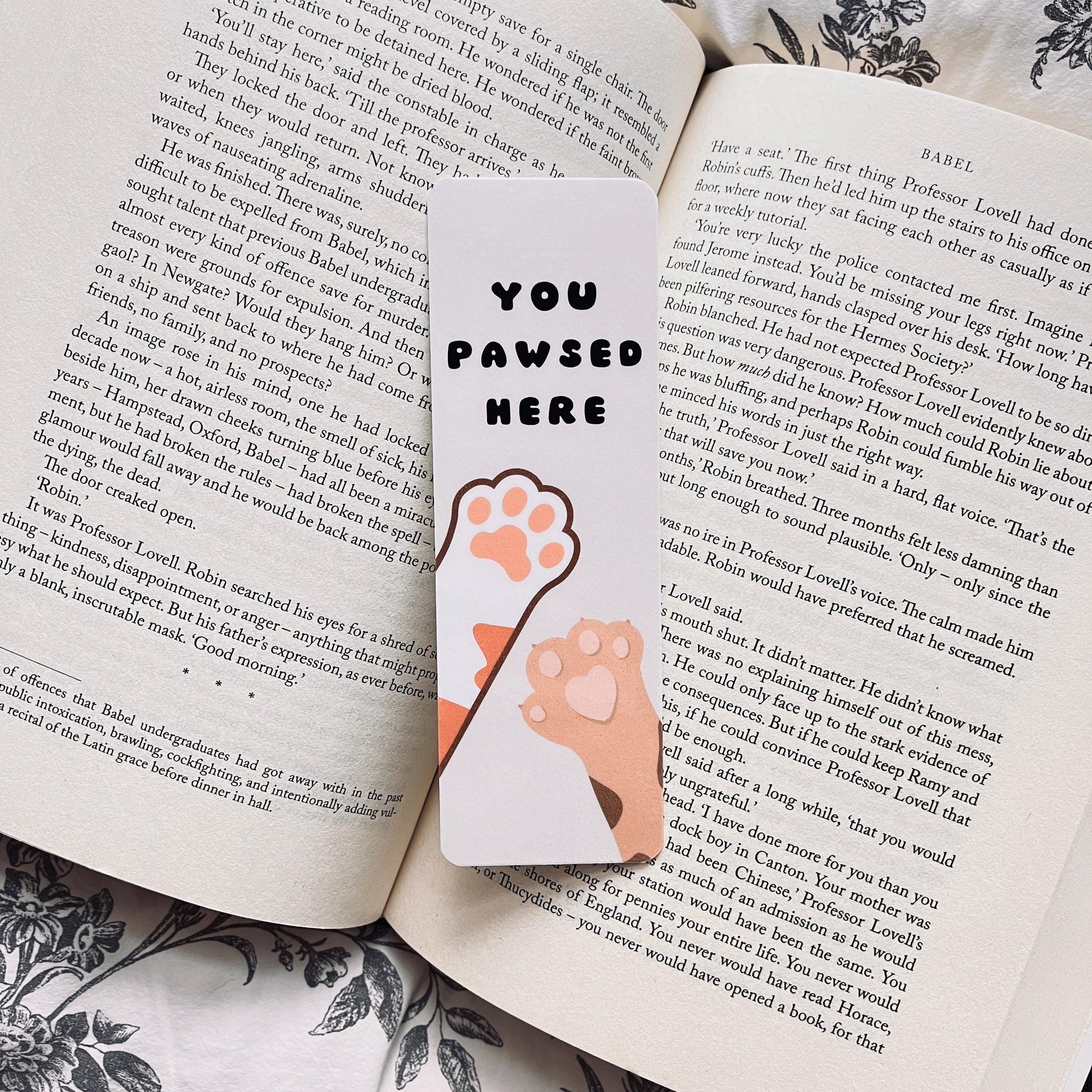 Funny Cat Bookmark, You Pawsed Here, Reading Humor bookmark by Magic & Meaning