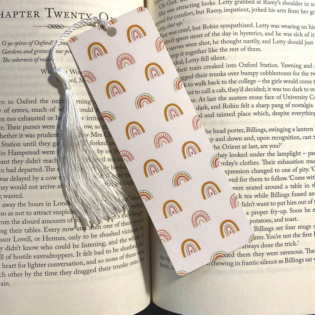 Boho Rainbow Bookmark - Laminated with Bright Tassel bookmark by Magic & Meaning