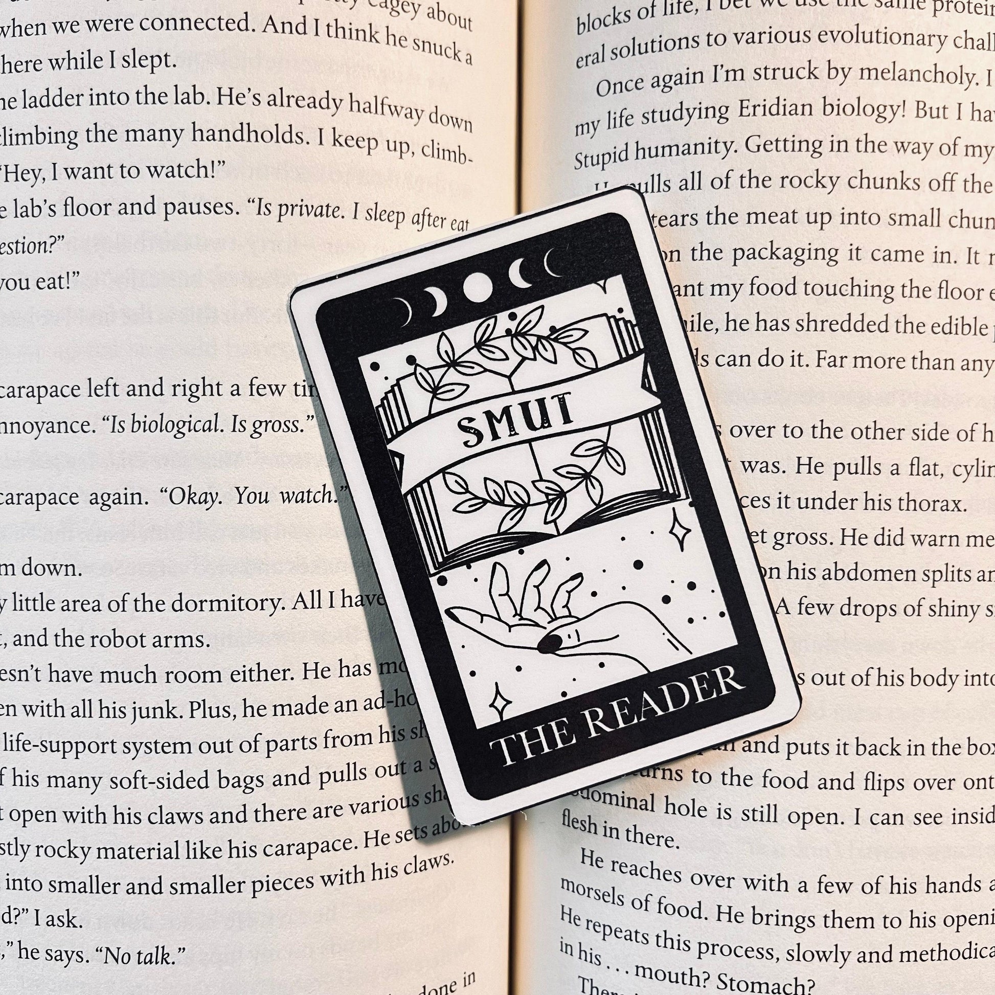 Literary Humor Bookmark - Reader Smut Tarot Design bookmark by Magic & Meaning
