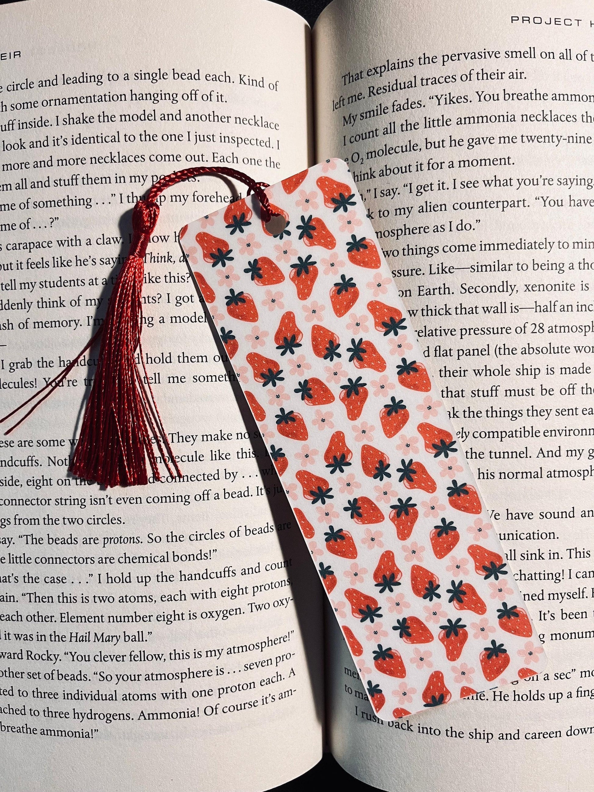Fruity Bookmark: Handmade Laminated Design with Colorful Tassel bookmark by Magic & Meaning