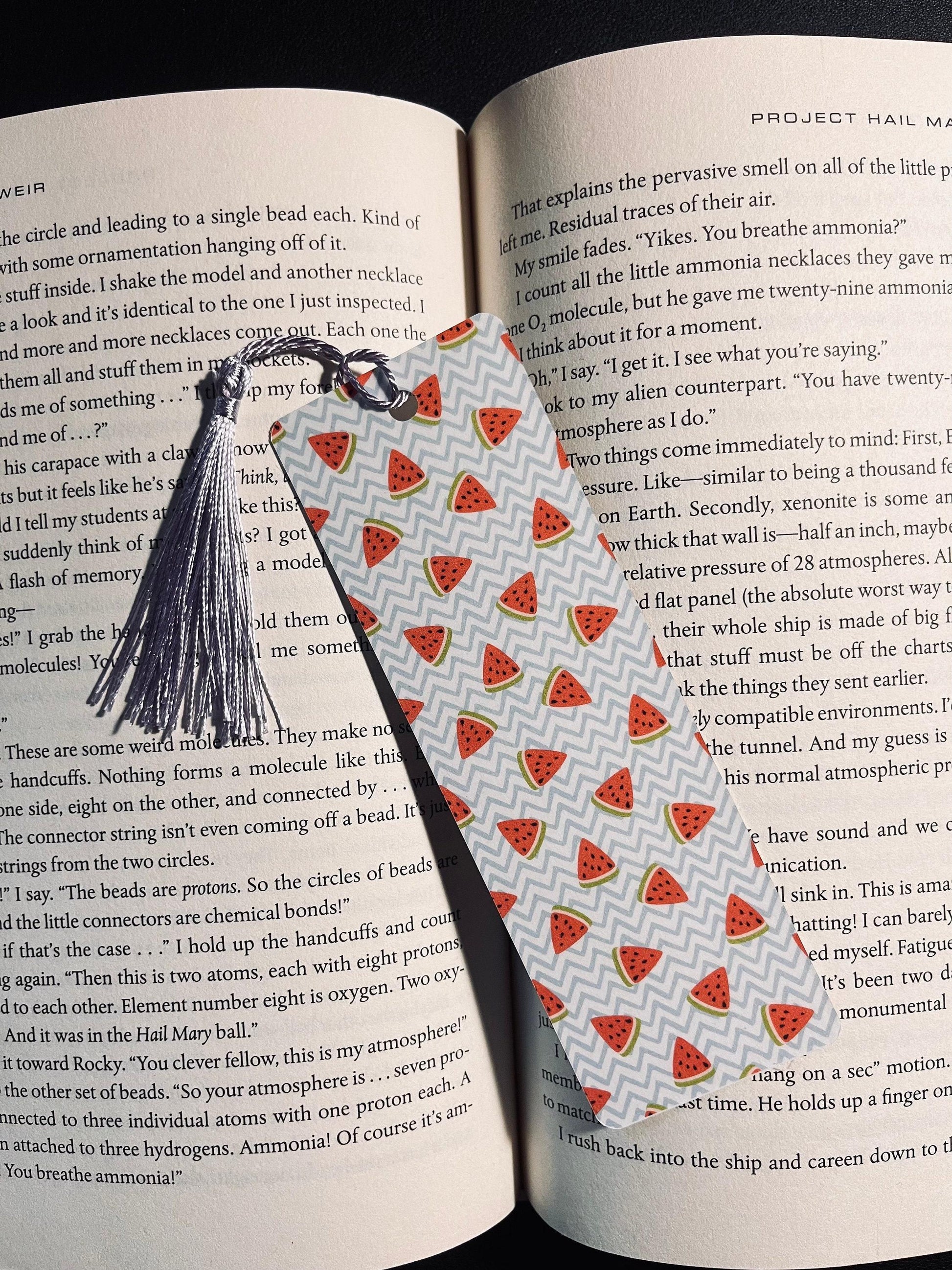 Fruity Bookmark: Handmade Laminated Design with Colorful Tassel bookmark by Magic & Meaning