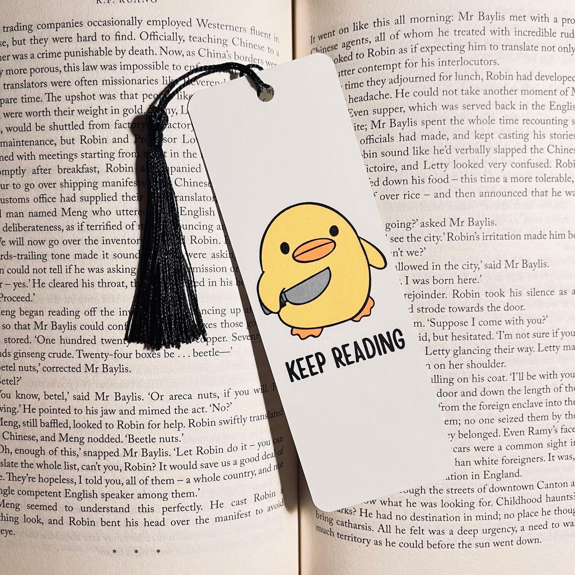 Funny Book Lover Bookmark, Chuck Duck, Sarcastic Quote (Durable Cardstock) bookmark by Magic & Meaning