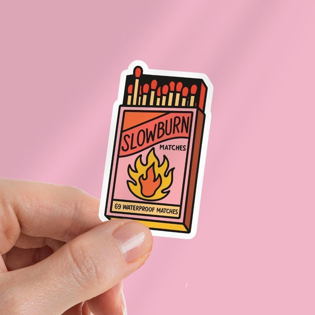 Slow Burn Matches Kindle Sticker: Bookish Smut Lover Vinyl Decal sticker by Magic & Meaning