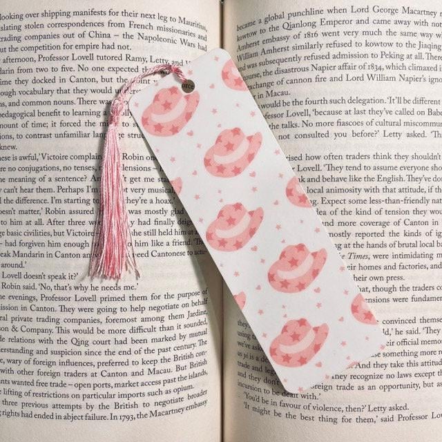 Pink Cowgirl Hat Bookmark, Girly and Sassy (Funny Book Lover Gift) bookmark by Magic & Meaning