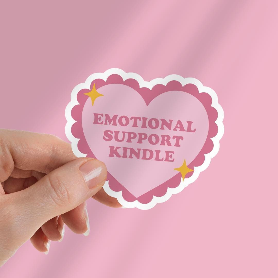 Emotional Support Kindle Sticker: Book Lover Vinyl Decal sticker by Magic & Meaning