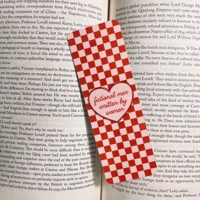 Fictional Women Writers Bookmark: Cute Girly Coquette Design bookmark by Magic & Meaning