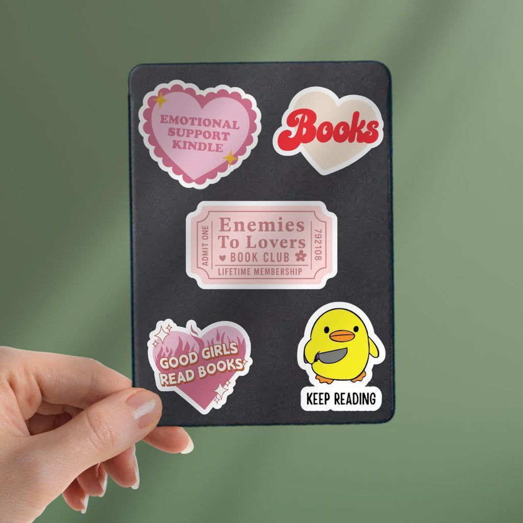 Enemies to Lovers Book Club Kindle Sticker: Bookish E-Reader Decal sticker by Magic & Meaning