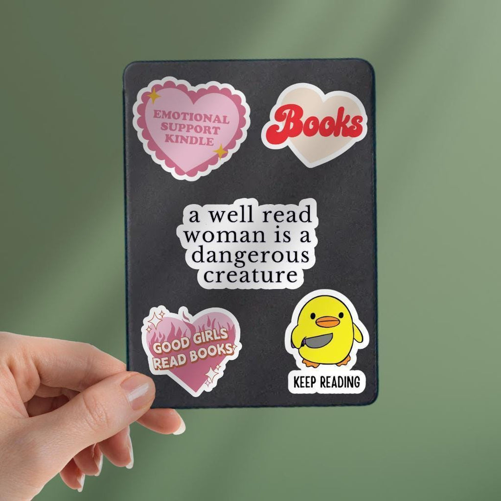 Well Read Woman Kindle Sticker: Book Lover Laptop Decal sticker by Magic & Meaning