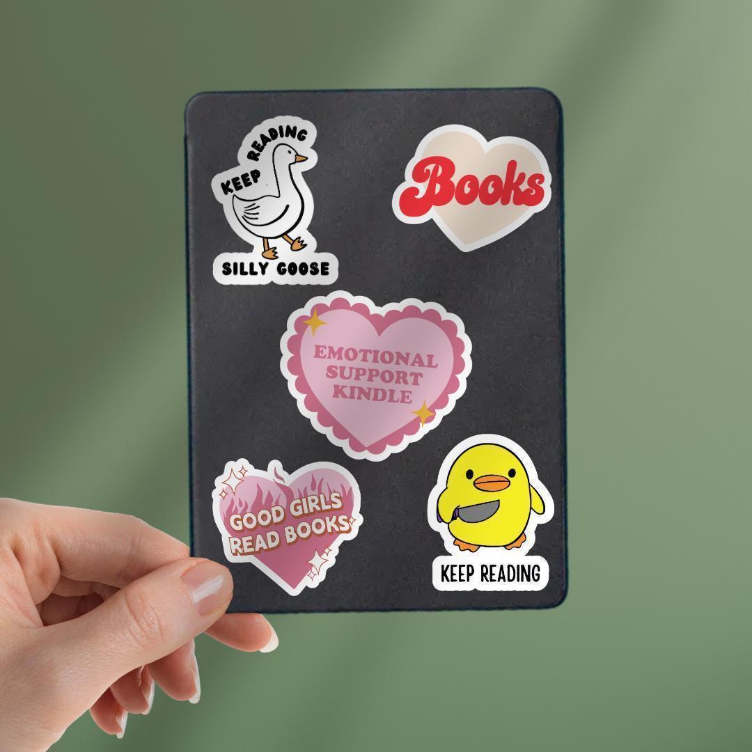 Emotional Support Kindle Sticker: Book Lover Vinyl Decal sticker by Magic & Meaning