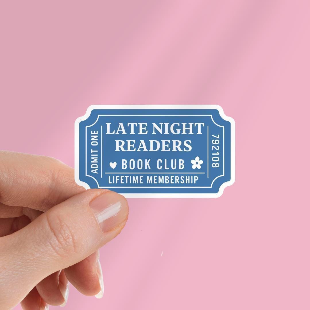 Late Night Readers Club Kindle Sticker: Book Lover Vinyl Decal sticker by Magic & Meaning