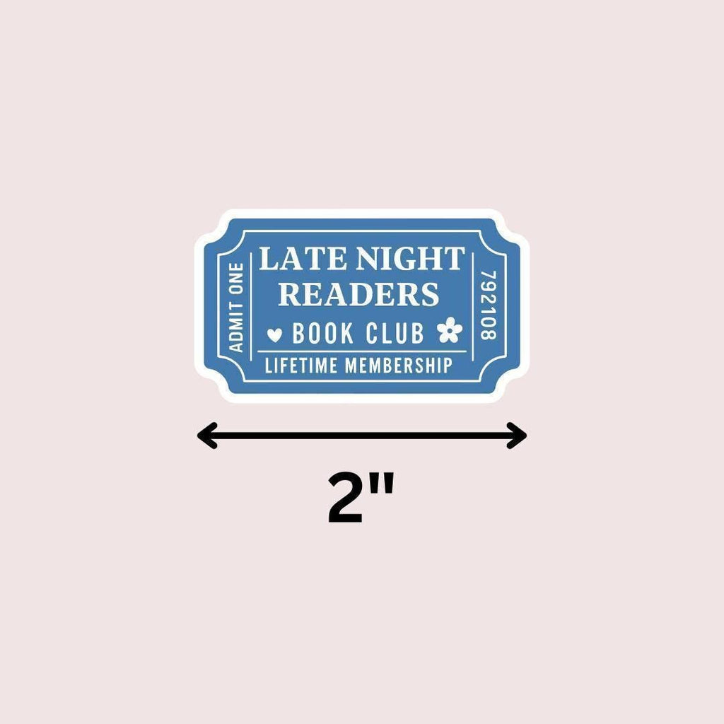 Late Night Readers Club Kindle Sticker: Book Lover Vinyl Decal sticker by Magic & Meaning