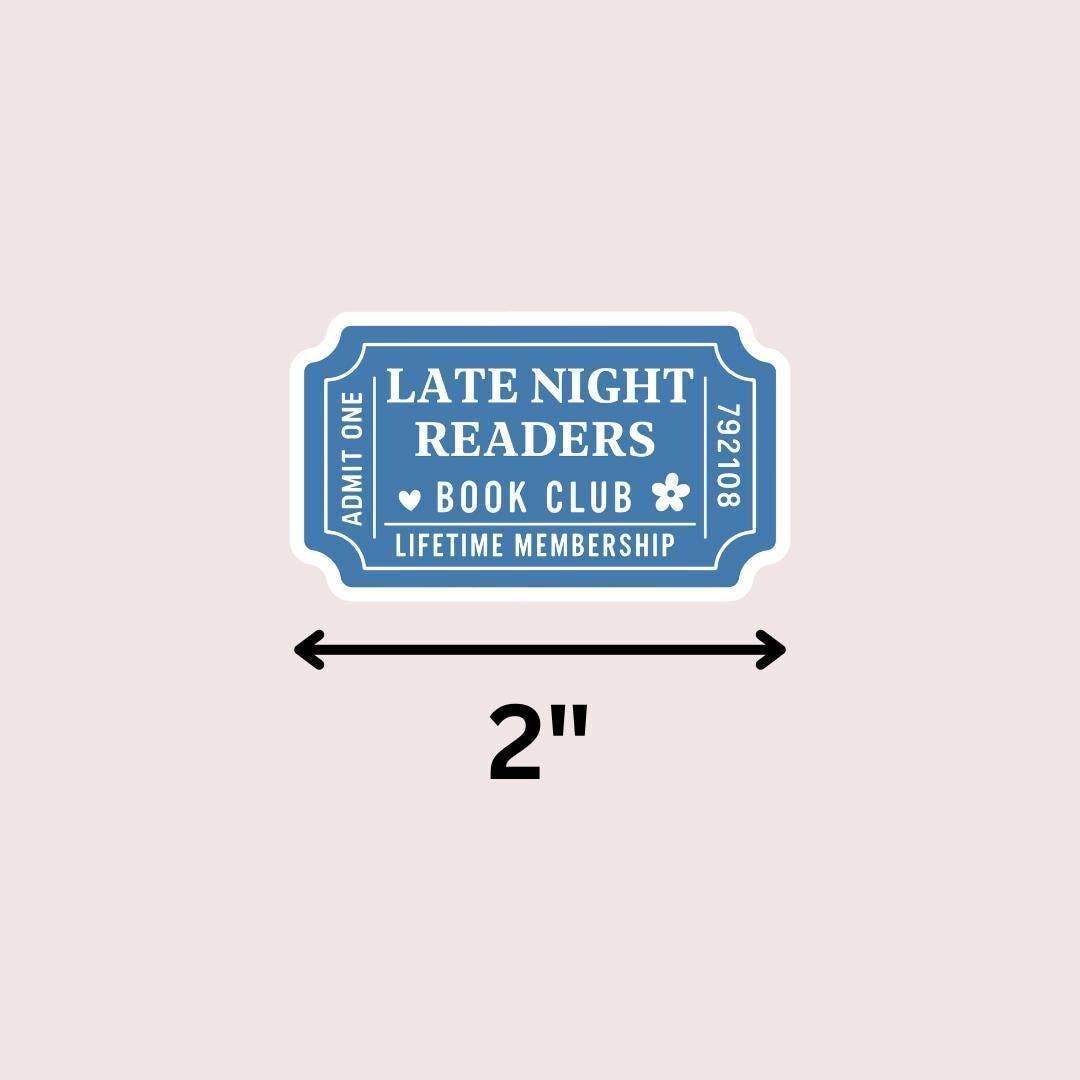 Late Night Readers Club Kindle Sticker: Book Lover Vinyl Decal sticker by Magic & Meaning