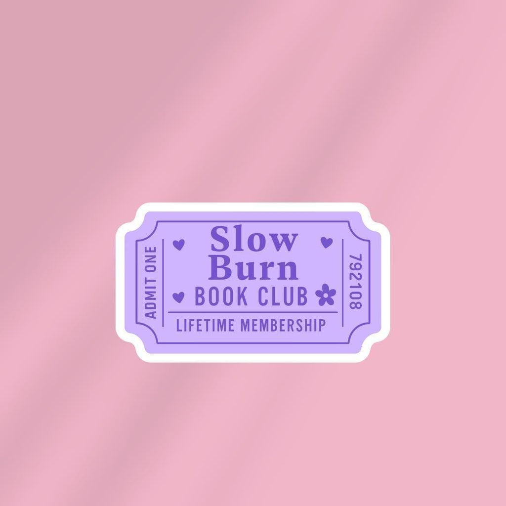 Slow Burn Book Club Kindle Sticker: Book Lover E-reader Decal sticker by Magic & Meaning