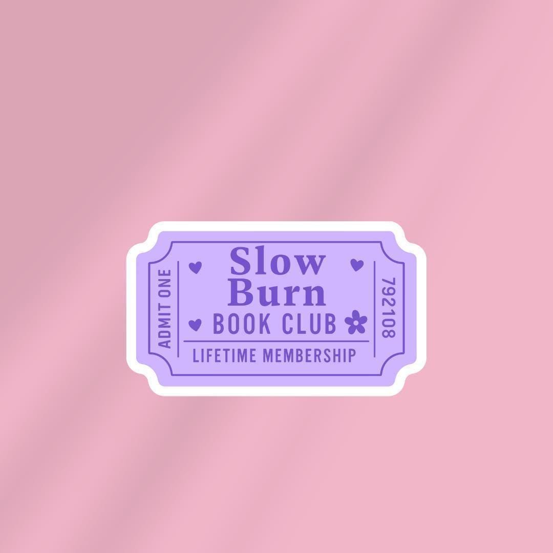 Slow Burn Book Club Kindle Sticker: Book Lover E-reader Decal sticker by Magic & Meaning