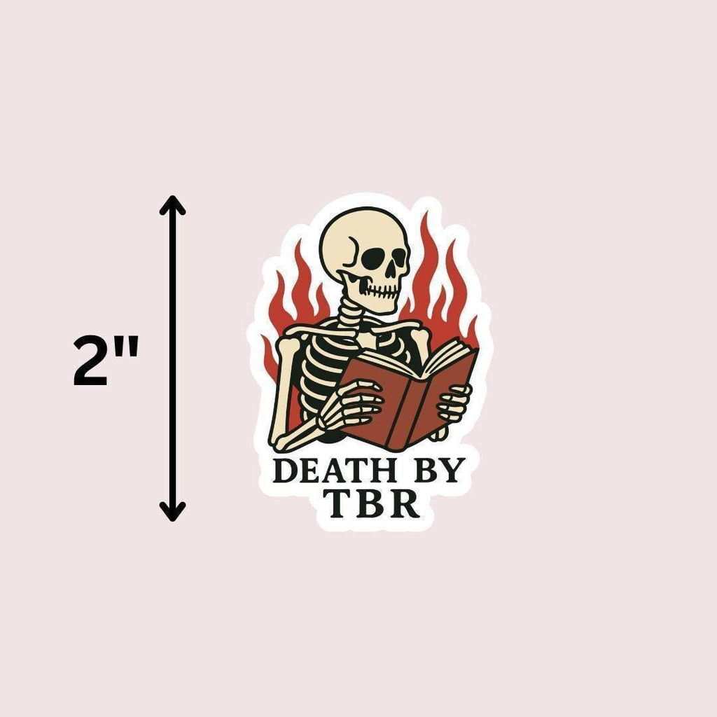 Death By TBR Skeleton Kindle Sticker, Book Lover Decal sticker by Magic & Meaning