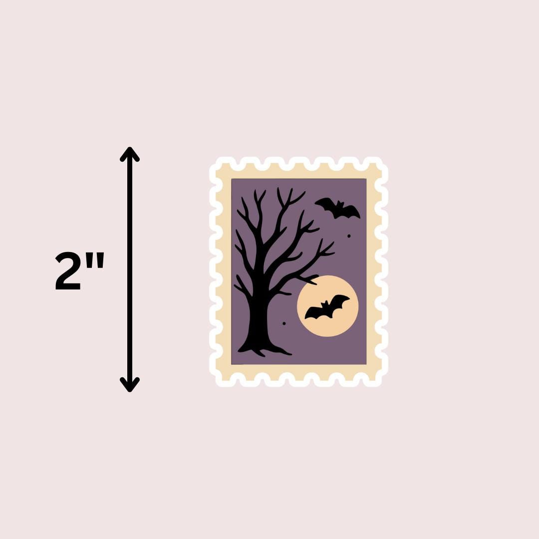 Halloween Postage Stamp Kindle Sticker: Weatherproof Vinyl Decal sticker by Magic & Meaning