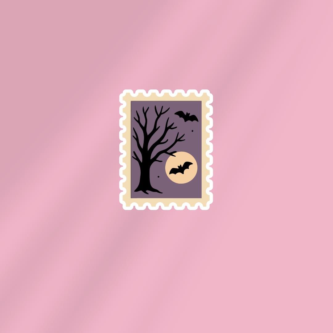Halloween Postage Stamp Kindle Sticker: Weatherproof Vinyl Decal sticker by Magic & Meaning